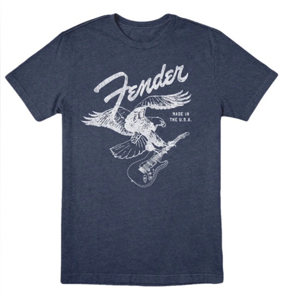 Fender Men’s Heather Gray Blue Tee